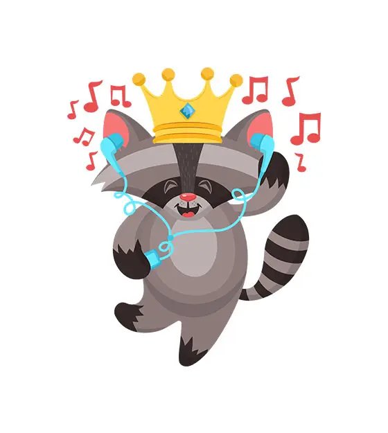 Music Raccoon Vector