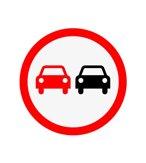 Overtake Sign Vector
