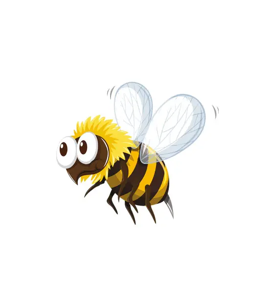 Cartoonish Beady Eyed Wasp Vector