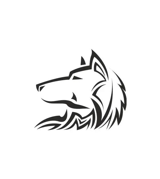 Captivating Wolf Looking Away Silhouette Art