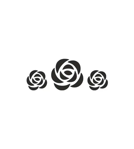 Graceful Rose Floral Pattern Silhouette Art