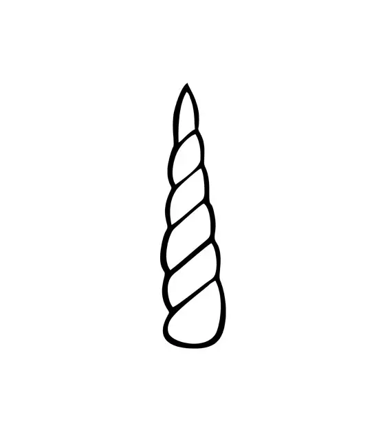 Delicate Outline Unicorn Horn Silhouette Art