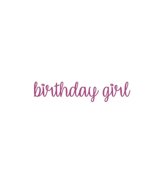 Purple Birthday Girl Alphabet Calligraphy Vector Art