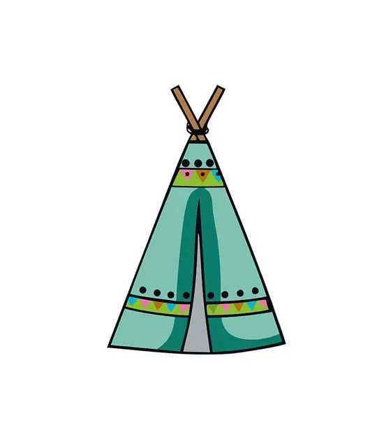 Hand Made Indian Art Canvas Tent Vector