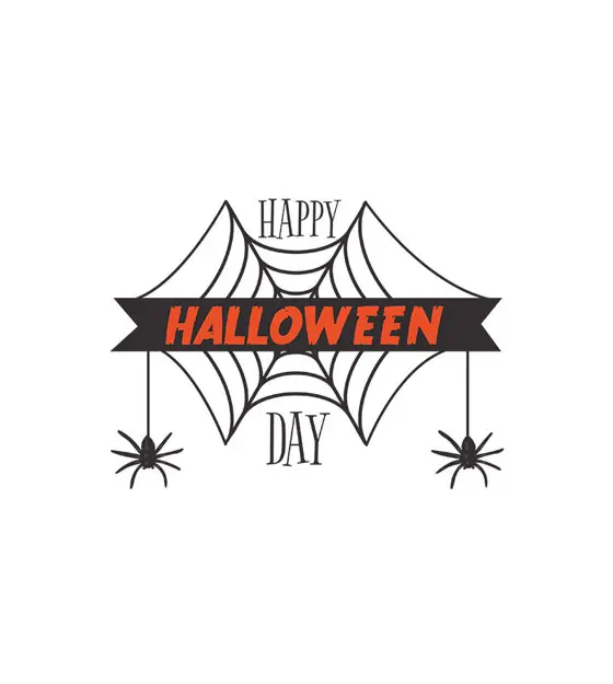 Webbed Spider Halloween Day Wish Vector Art