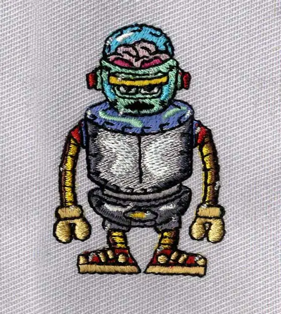 Futuristic Alien Robot Embroidery Design