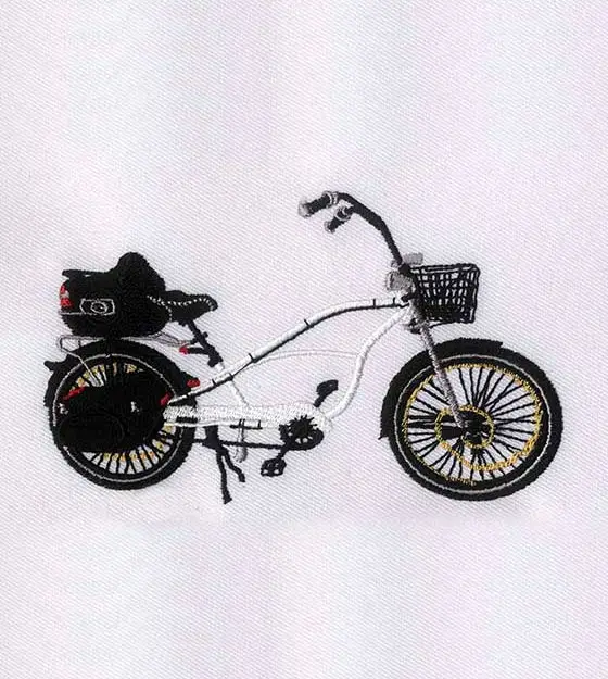 Modern Fitness Bike Embroidery Design
