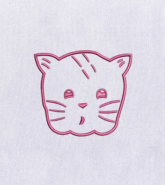 Cute Cat Face Embroidery Design