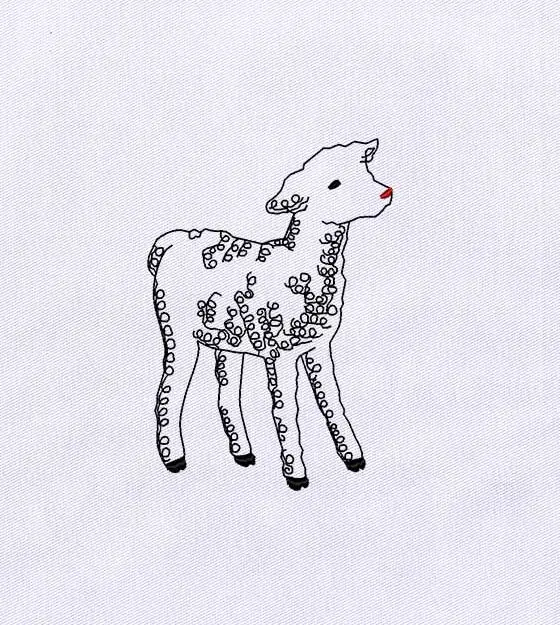 Charming Kid Goat Embroidery Design