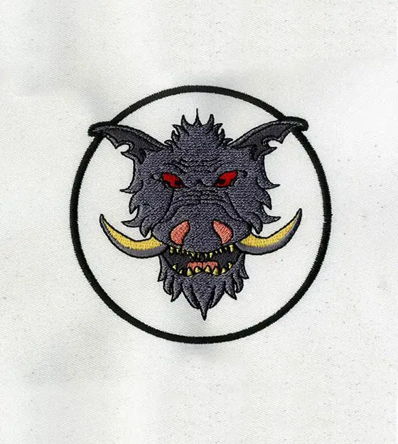 Angry Boar Embroidery Design
