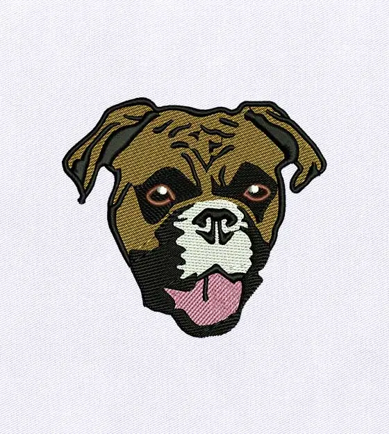 Boxer Face Embroidery Design