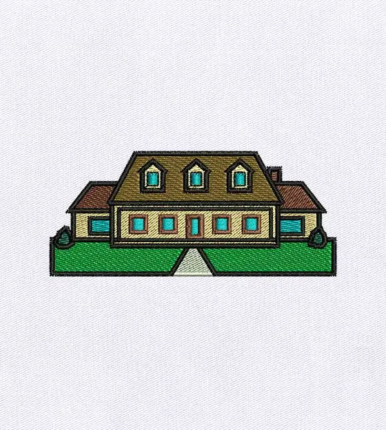 Quaint Little House Embroidery Design