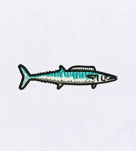 Artistic Blue Fish Embroidery Design