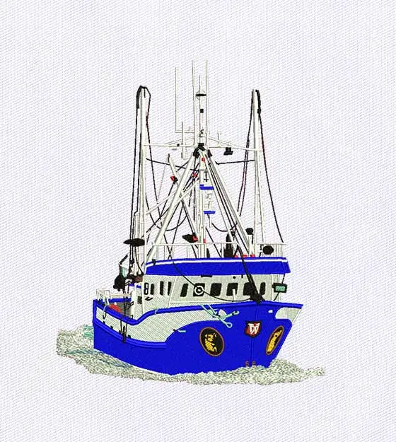Stunning Liner Ship Embroidery Design