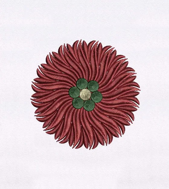 Beautifully Symmetrical Flower Embroidery Design