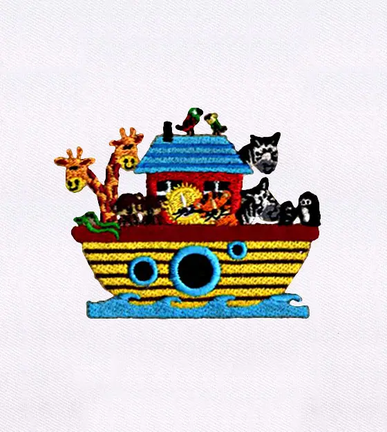 Animals Ship Embroidery Design