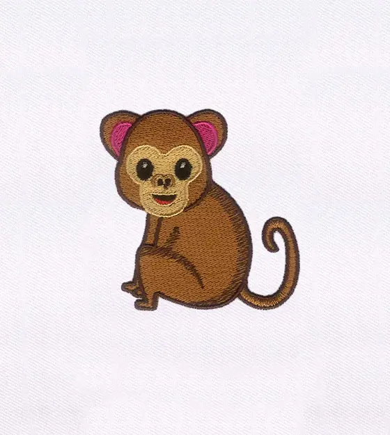 Chirpy and Playful Monkey Cap Embroidery Design