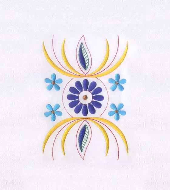 Meticulous Flower Detailed Quilting Embroidery Design