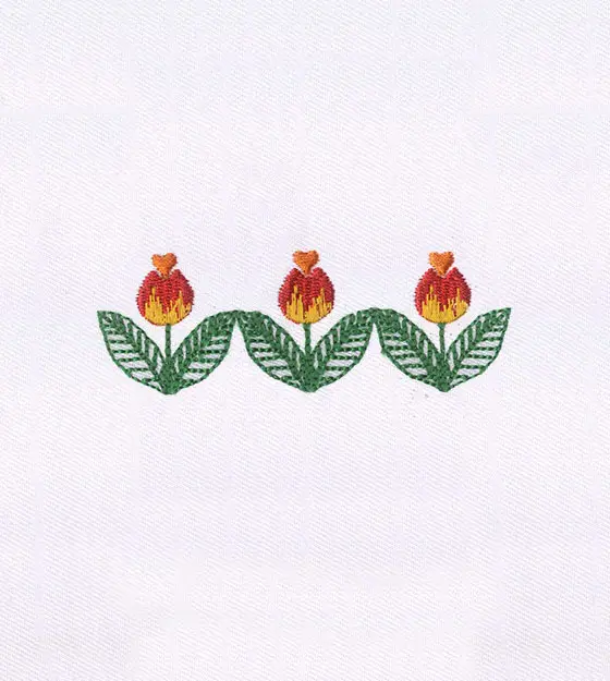 Delicately Detailed Flower Border Embroidery Design