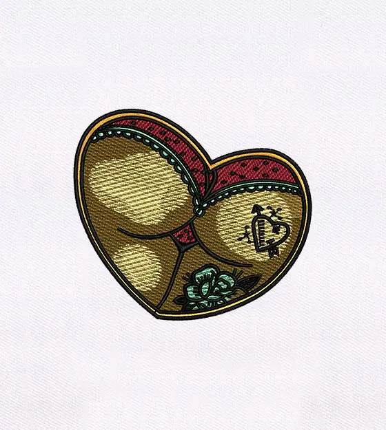 Tattooed Posterior of a Woman Embroidery Design