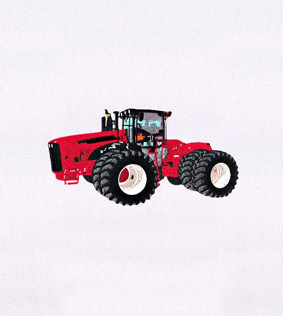 Agriculturally Sound Red Tractor Embroidery Design