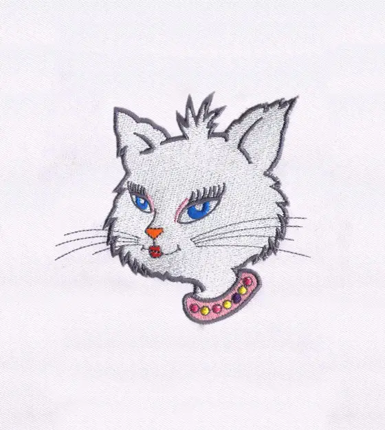 Beautiful Cat Head Embroidery Design