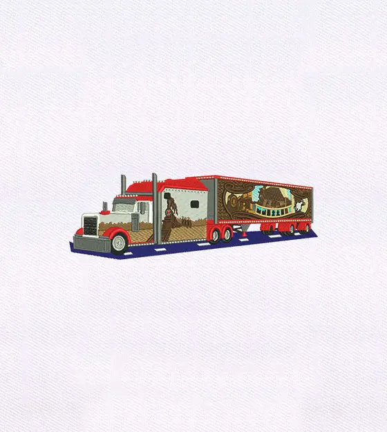 Wild West Scenery Truck Embroidery Design