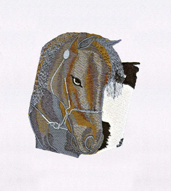 Cheekily Gazing Horse Embroidery Design