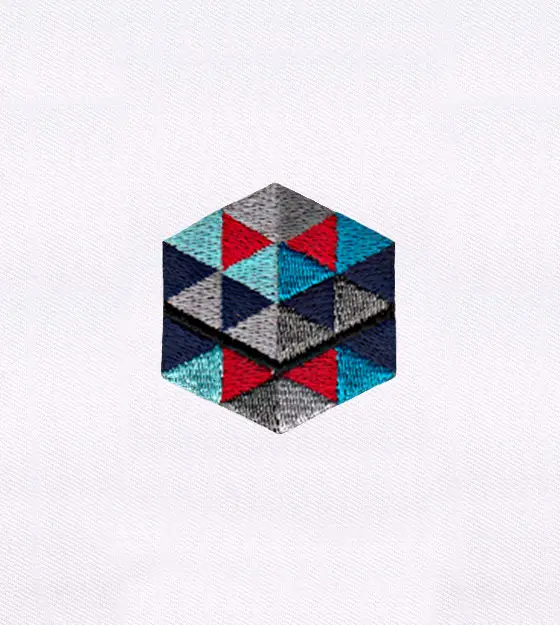 Pastel Inspired Geometric Cube Quilting Embroidery Design