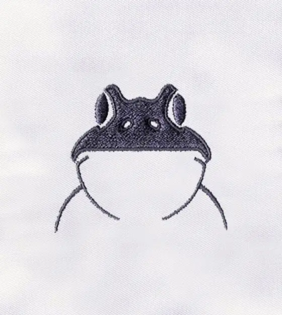Frog Outline Style Embroidery Design