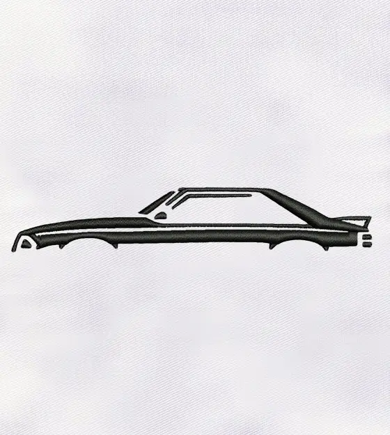 Black Classy Car Machine Embroidery Design