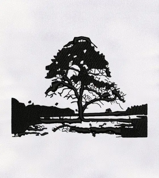 Isolated Tree Machine Embroidery Design