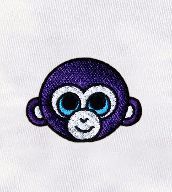 Purple Monkey Face Embroidery Design