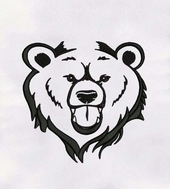 Bear Face Embroidery Design
