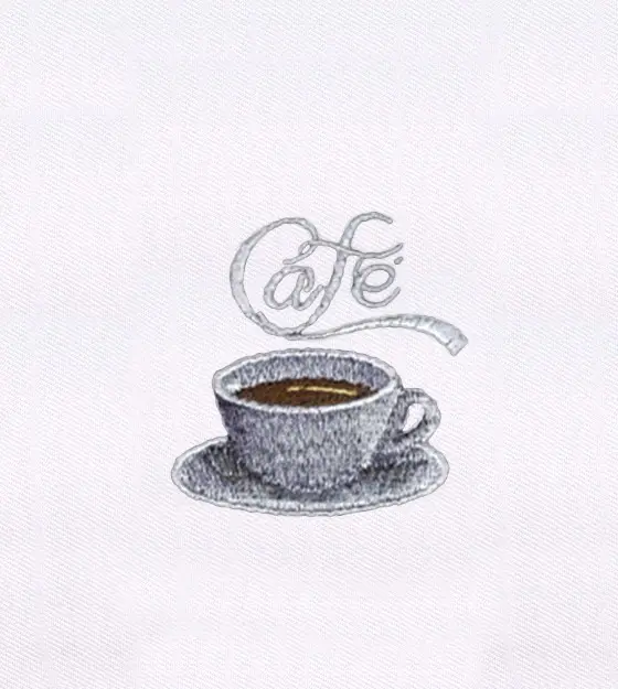 Hot Piping Cup of Espresso Coffee Embroidery Design