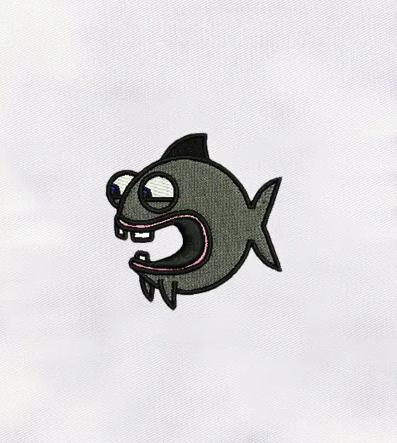 Little Scary Fish Embroidery Design