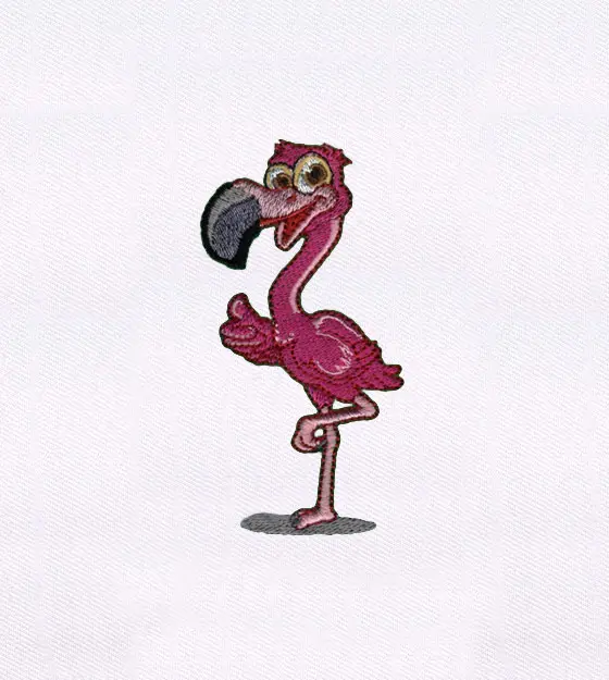 Pink Cute Floating Flamingo Embroidery Design