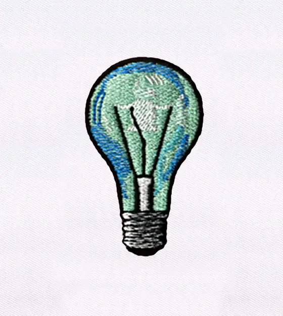 Creatively Illuminating Bulb Embroidery Design