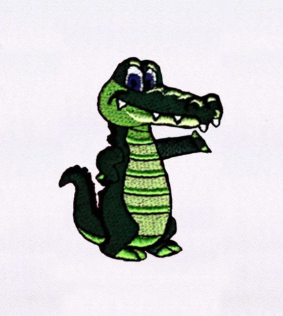 Vibrant and Playful Little Alligator Embroidery Design