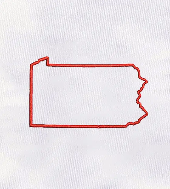 Pennsylvania Map Machine Embroidery Design
