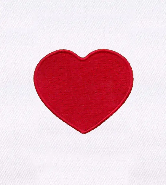 Classic Symmetrical Red Heart Embroidery Design
