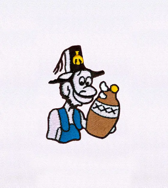 Alcohol Chugging Hillbilly Man Embroidery Design