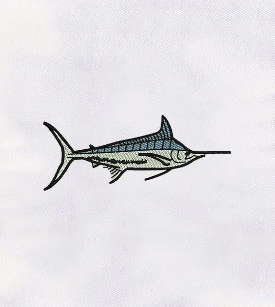 Atlantic Blue Marlin Fish Embroidery Design