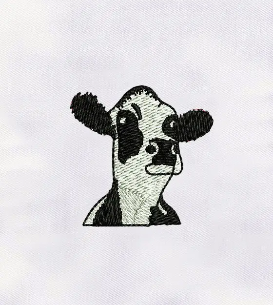 Cow Face Embroidery Design