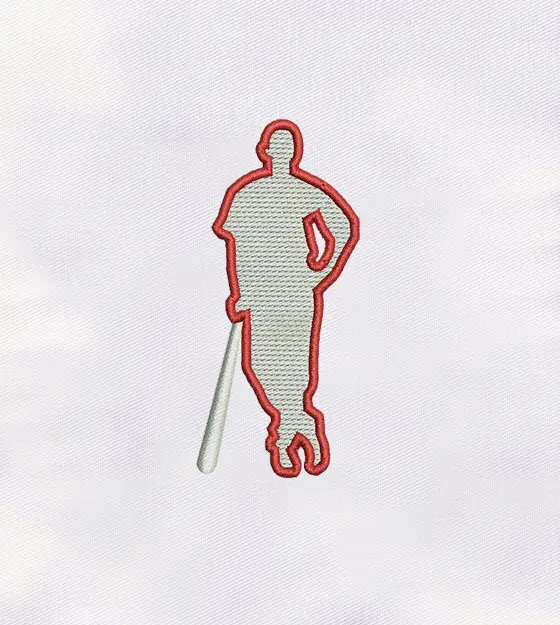Baseball Player Machine Embroidery Design