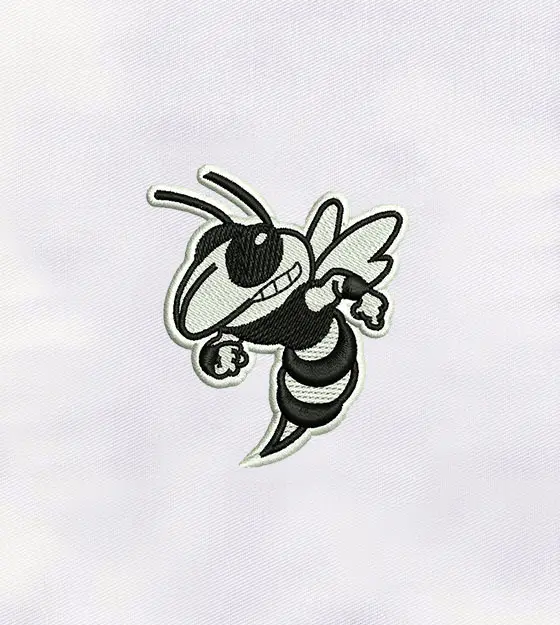 Black and White Honey Bee Embroidery Design