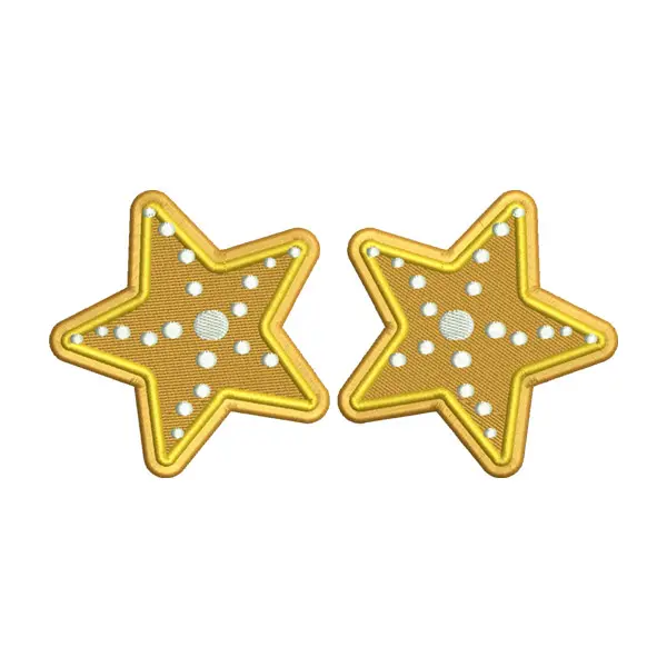 Golden Star Embroidery Design