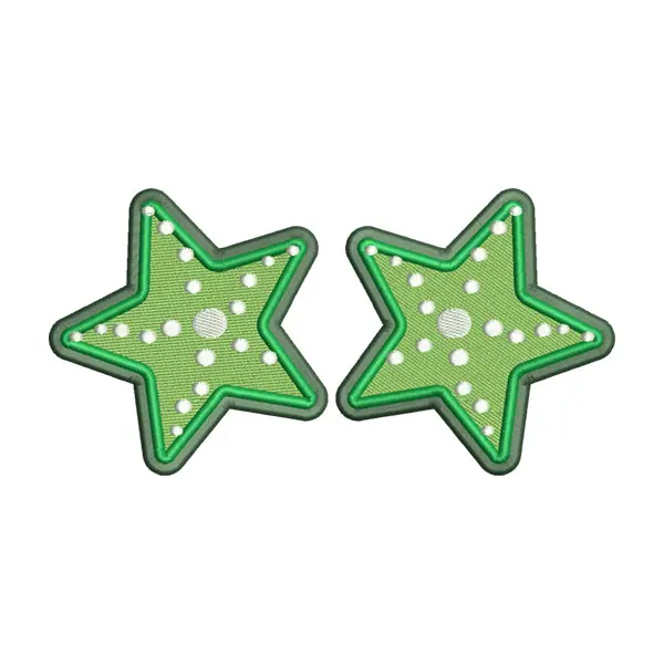 Green Stars Embroidery Design
