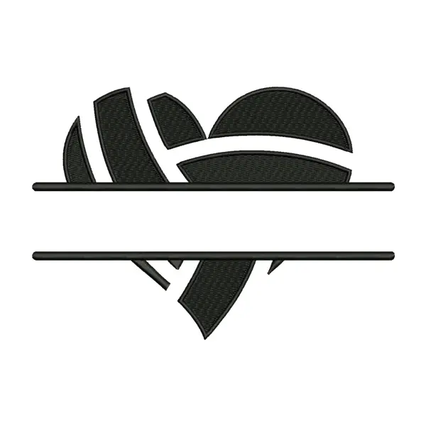 Basketball Heart Embroidery Design