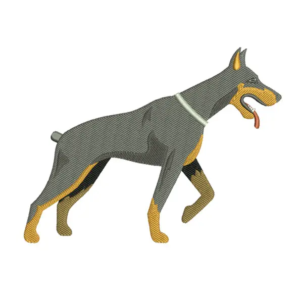 Doberman Embroidery Design – Pet Animal Machine Embroidery Design